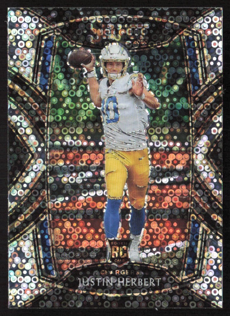 2020 Panini Select Club Level Disco Prizm Justin Herbert Rookie #244 BB2-2