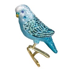 Old World Christmas Clip-On Birds Miniature Parakeet-Blue - No Box 13249453