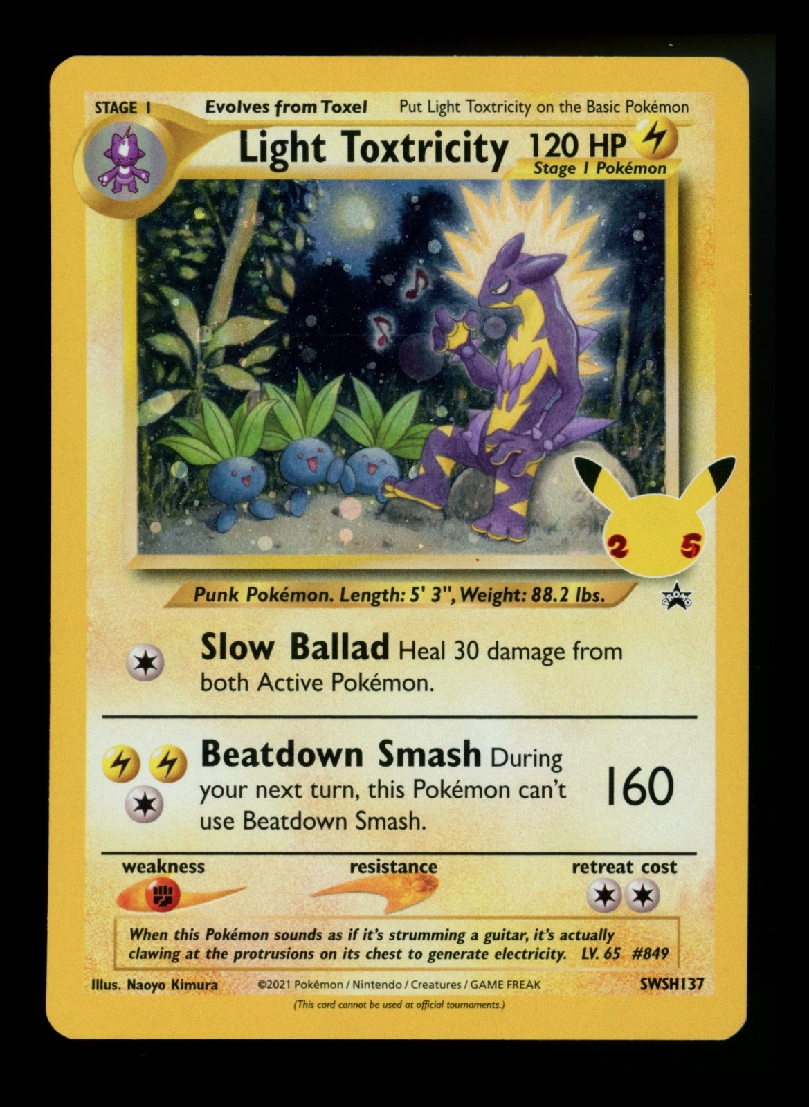 Light Toxtricity SWSH137 Black Star Promo 2021 Celebrations 25th Pokémon Card