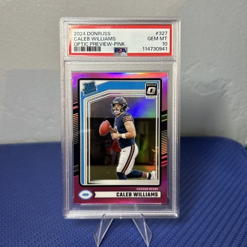 Caleb Williams 2024 Donruss Rated Rookie Optic Preview Pink Prizm (RC) PSA 10