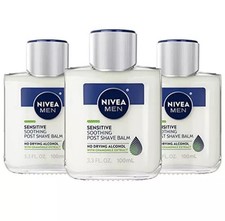 3-Pack NIVEA Men Post Shave Balm Sensitive Vitamin E 3.3 fl oz 100 ml New