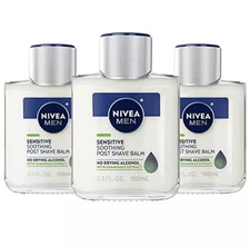 3-Pack NIVEA Men Post Shave Balm Sensitive Vitamin E 3.3 fl oz (100 ml) New