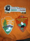 VINTAGE LOT OF 3 PORCELAIN SIGNS 2 NATIONAL PARK 1 SMOKEY BEAR TOPPER