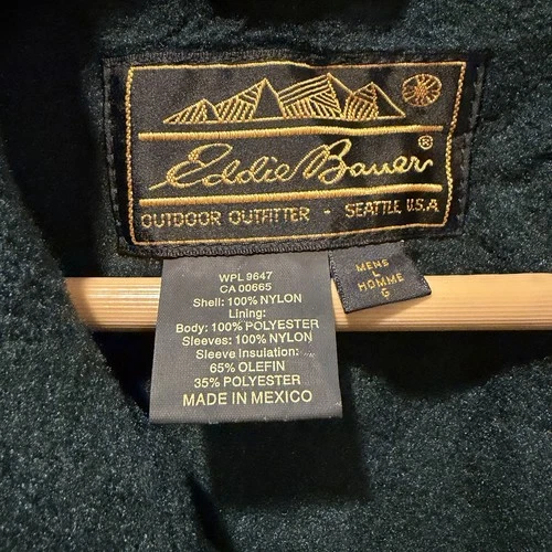 New Vtg 90s Eddie Bauer Fleece Lined Bomber Jacket Mens L Windfoil Blue NWT NOS image 5