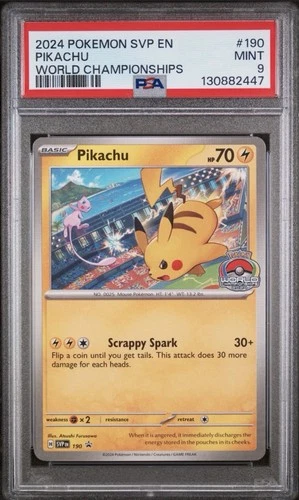 Pikachu 190 - SVP EN - 2024 World Championships (stamped) - PSA 9 🤩