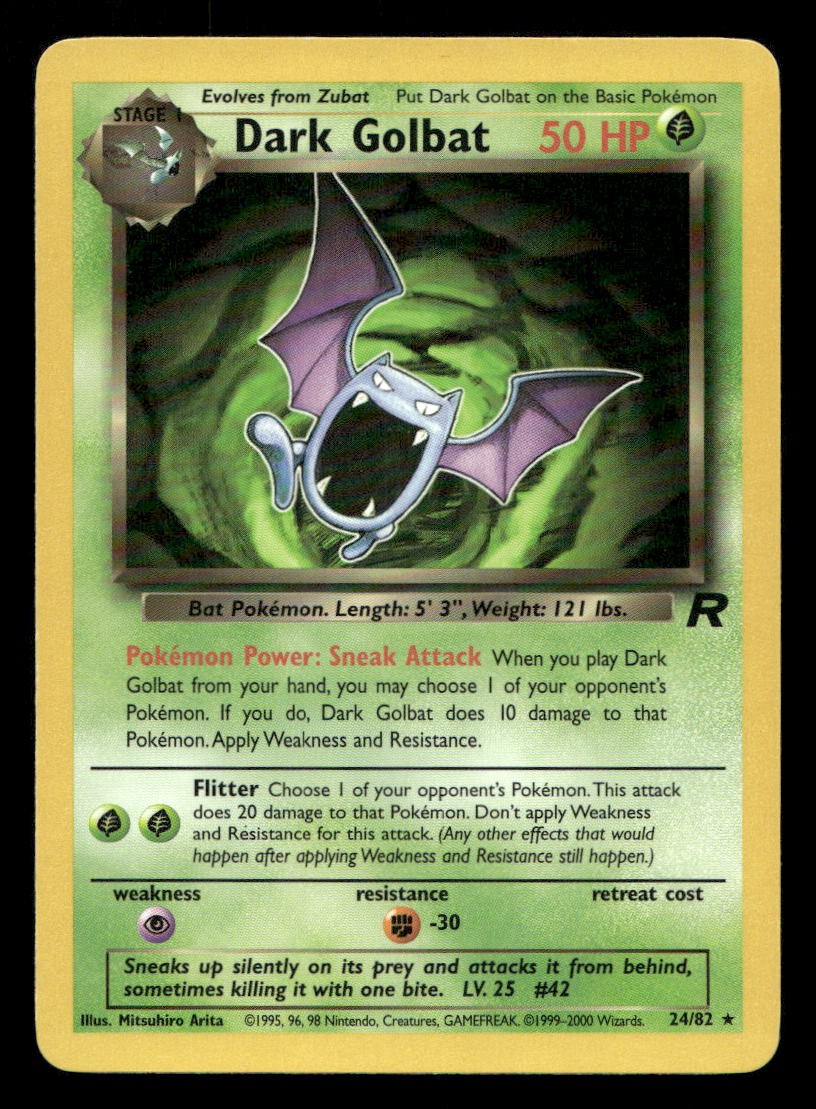 Dark Golbat 24/82 Team Rocket Unlimited LP Pokemon