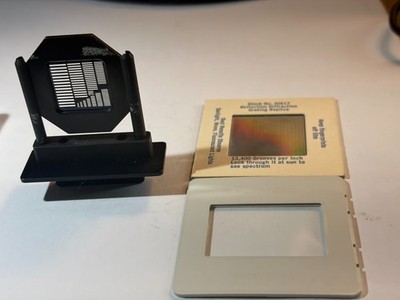 Edmund Scientific Diffraction Grating 30617 + Polaroid Grating Slide & USAF Targ
