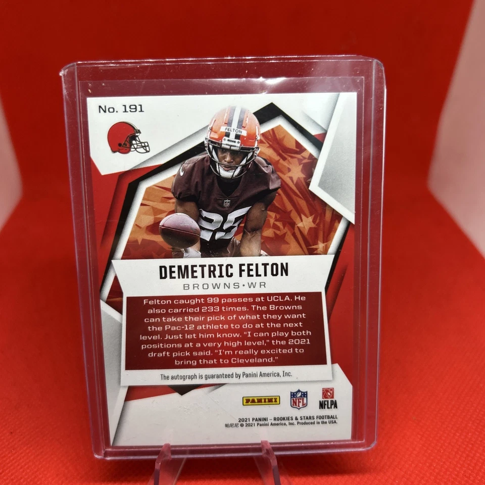 2021 Panini Rookies & Stars Demetric Felton Gold RC /10 MISSING AUTO ERROR CARD - Image 3 of 3