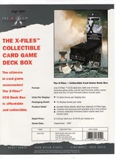 ORIG 1997 USPC DEALER PROMO SHEET - THE X-FILES COLLECTIBLE CARD GAME DECK BOX