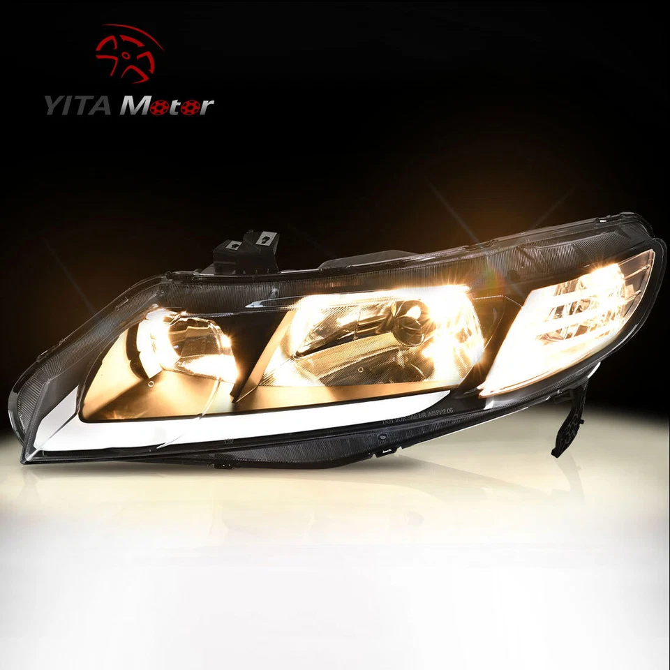 LED DRL HeadlightsFor 2006-2011 Honda Civic FA Sedan 4DR Headlamps Pair Lamps - Image 2 of 4