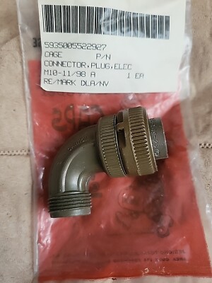 Cannon MS3108B14S-2S,  4- Pin Female Right Angle Plug Connector, NOS.