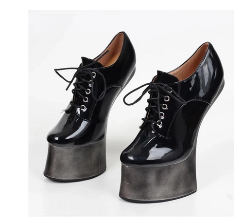 18CM SUPPER HIGH HOOF HEEL HORSESHOES CROSSTIE SEXY COSPLAY SHOES BIG SIZE 5-15 - Picture 5 of 5