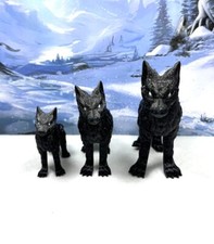 3pcs 3d Printed Wolf, Black Articulated Wolf Toy, Fidget ADHD Autism Toy
