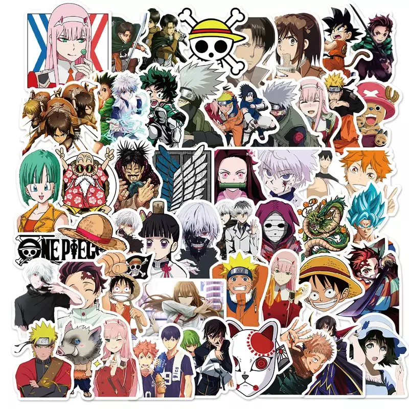 50 Mixed Demon Slayer Naruto One Piece Dragon Ball Z Anime Stickers Vinyl  Decals