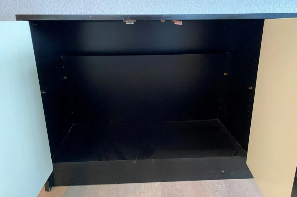 Madera de burl Credenza estilo Milo Baughman vintage años 70 Foto 4 de 4