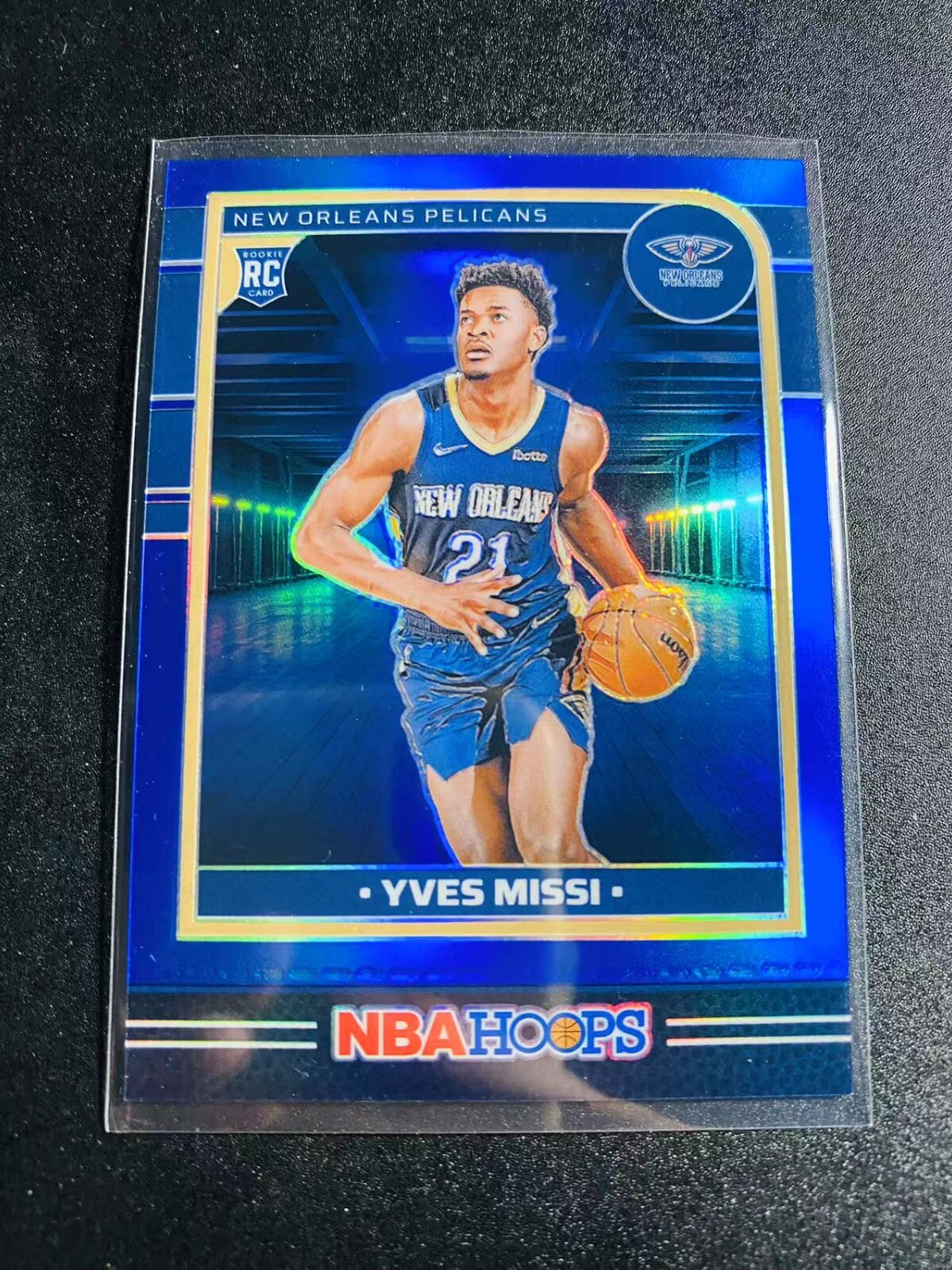 2024-25 Panini NBA Hoops Premium Yves Missi #251 Rookie RC Blue Prizm 17/49