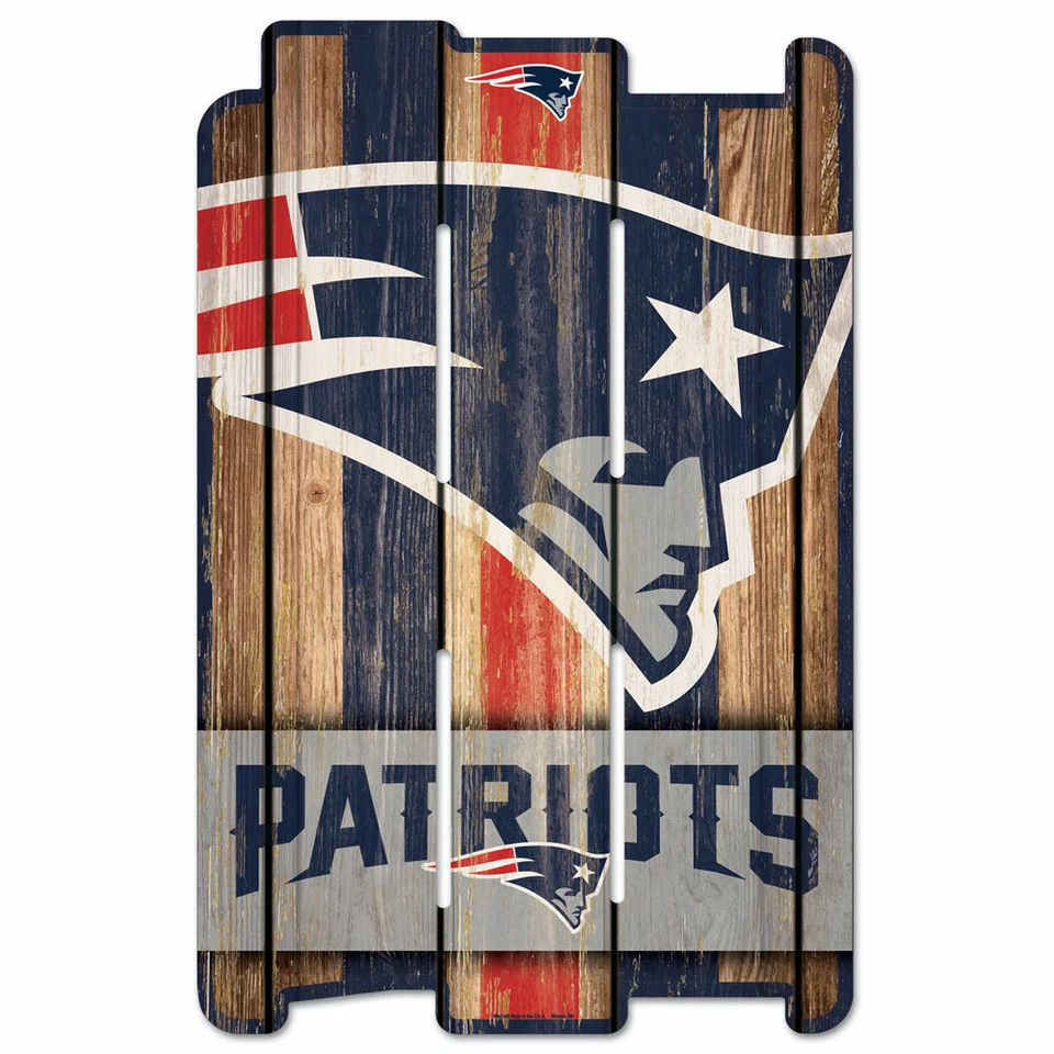NFL New England Patriots Plank Fence Wood Sign Holzschild Holz Deko Zaun 43x28cm - Bild 1 von 1