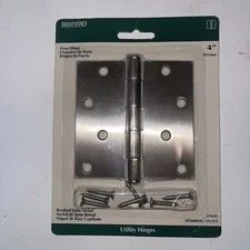 BRAINERD 4" brush Polished Finish Mortise Door Hinge Steel Square Corner