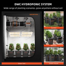 Spider Farmer 7 Gallon Deep Water Culture DWC Hydroponic System with 4 Buckets