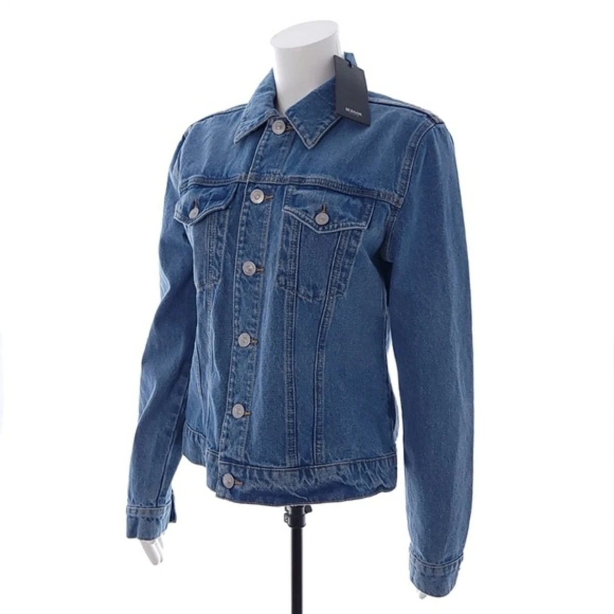 Hudson Women s L XL Solid Blue Long Sleeve Cotton Denim Jean