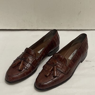 BELVEDERE CROCODILE / ALLIGATOR LOAFERS / VINTAGE SHOES MADE  display picture 2