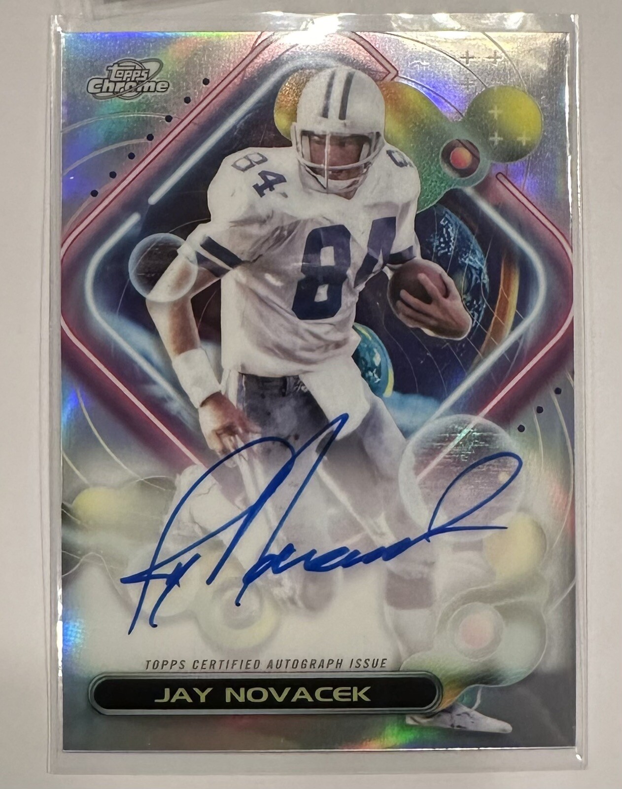 2023 Topps Composite Jay Novacek Auto On-Card Cosmic Chrome Variation Refractor