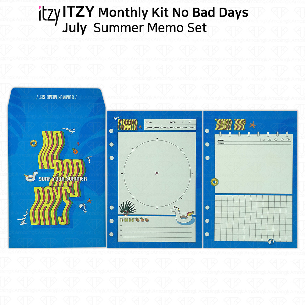 ITZY No Bad Days Monthly Kit July Official Goods Tube Keyring Memo