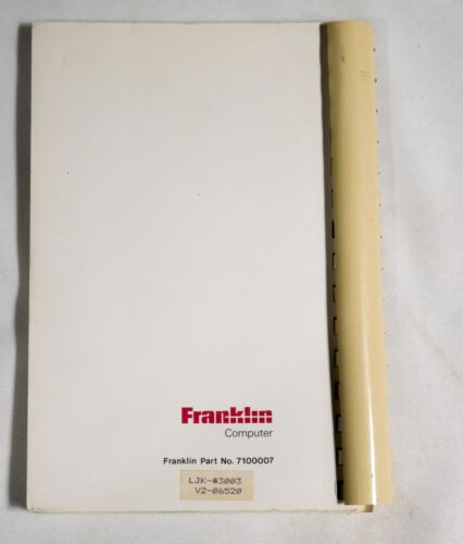 Vintage Franklin Data Perfect Manual ST533B08 - Picture 2 of 3