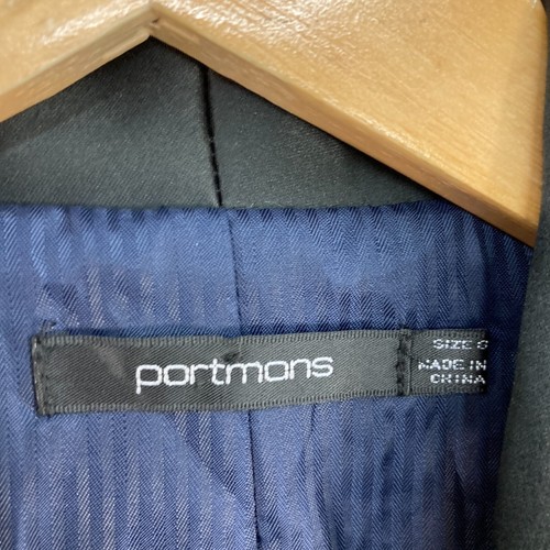 Portmans Jacket Womens 8 Black Lined Blazer Button Collar Business Formal 26415 - Picture 4 of 10