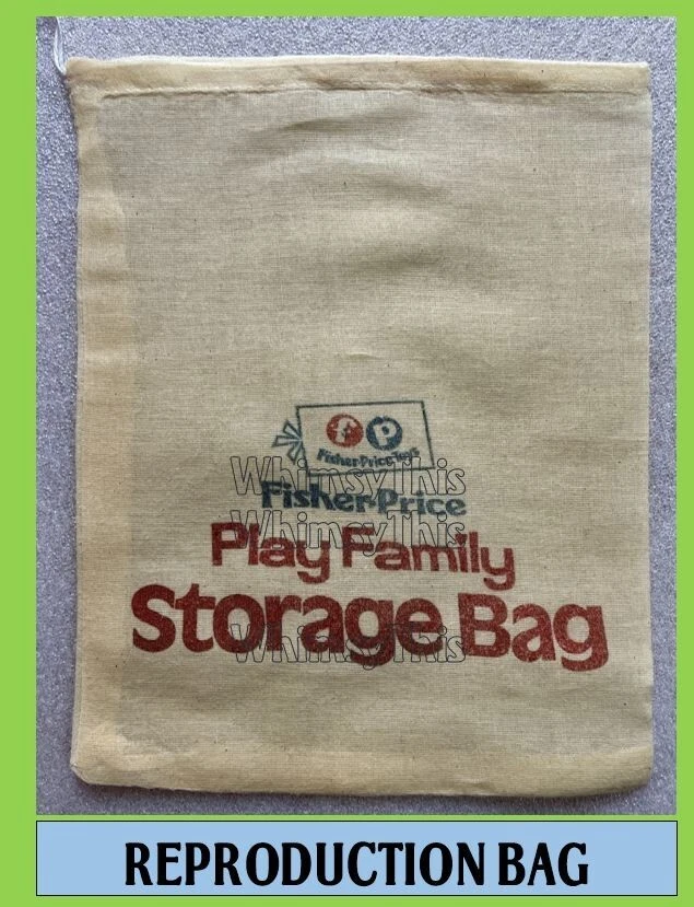 Vintage Fisher Price Little People REPRODUCTION 909 Play Rooms STORAGE BAG