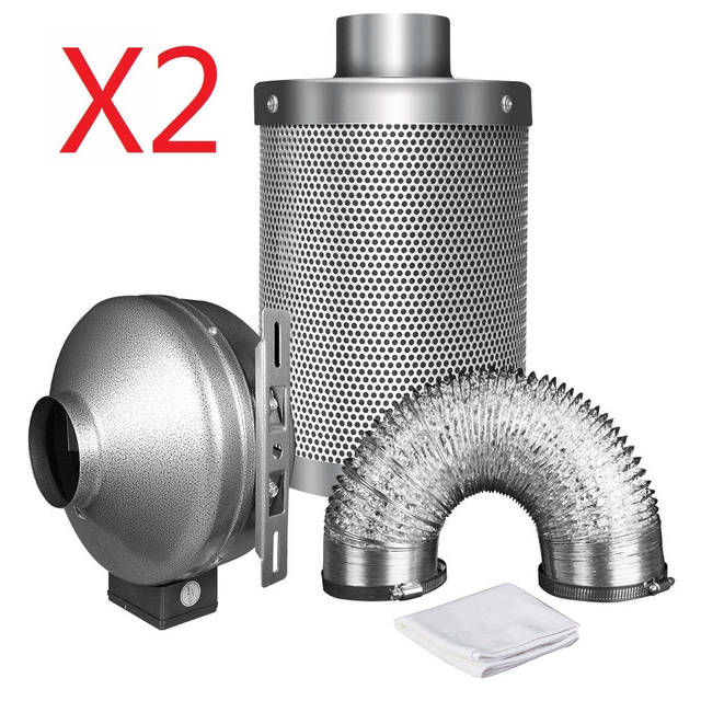 iPower 6'' Inch Inline Exhaust Blower Air Ducting Carbon Filter Fan