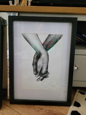 Desenio Holding Hands Print In Black Frame