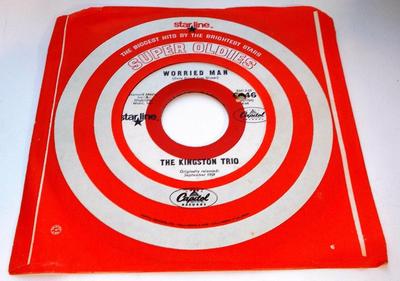 The Kingston Trio Worried Man / Scotch & Soda Star Line 1968 RE 45rpm Strong VG+