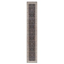 2'7" x 16' Blue Nain Floral Design Wool and Silk Hand Knotted Runner Rug R91016