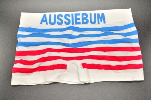 AussieBum Men's Bodystretch Hipster Trunk Size L Blue White Pink Stripe - New!