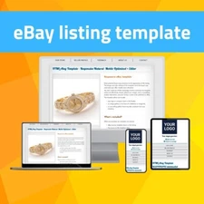 eBay Template - Responsive Elegant- Mobile Optimized + Editor