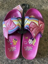 Nickelodeon Jojo Siwa Bow Pool Slip-ons Sandal Big Girls Size 5-6, FREE Ship