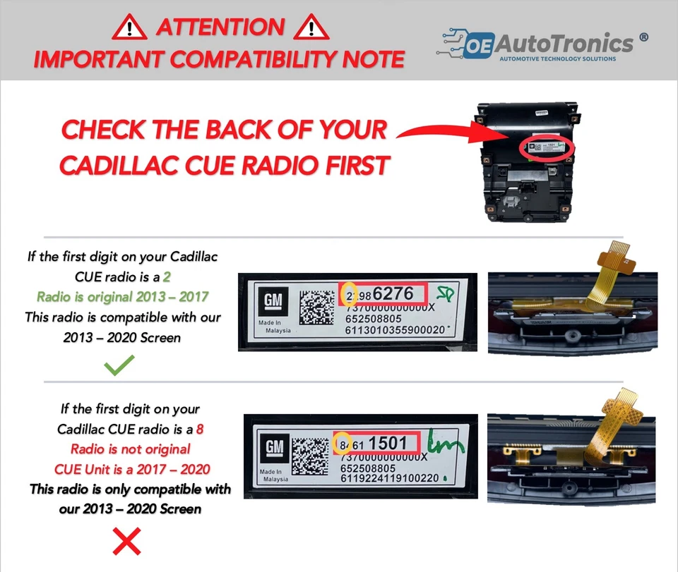 Pantalla de repuesto de pantalla táctil Cadillac CUE OEM ATS CTS ELR ESCALADE SRX XTS Foto 2 de 4