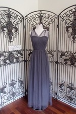 Q V239 BILL LEVKOFF 1229 SZ 10 PEWTER 255 FORMAL PROM BRIDESMAID GOWN DRESS