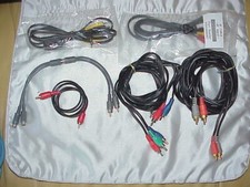 Lot of 5 RCA Cables Male to Male Audio Video AV/2 Splitter Adaptors/Stereo Mini