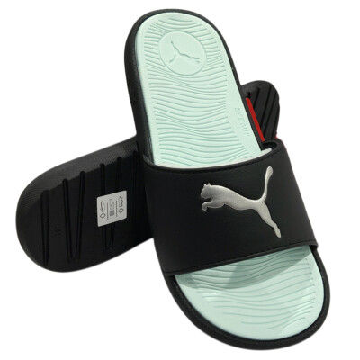 NWT PUMA MSRP $48.99 COOL CAT SPORT WOMEN'S BLACK AQUA SLIP ON SLIDES SANDALS 10