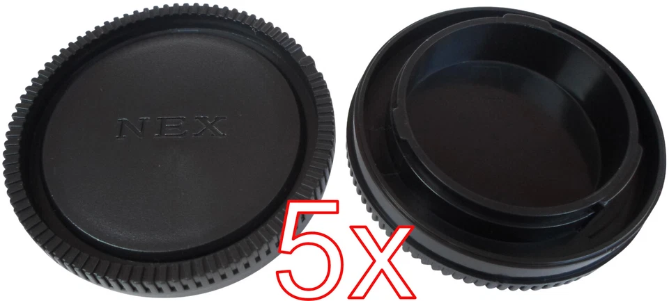 5 X Kamera Bodydeckel Sony NEX / E-Mount Gehäusedeckel Body Cap Deckel Body