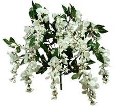 Cream 14-Wisteria  Stem 24" Large Bush Silk Flower Home Party Wedding Decor US