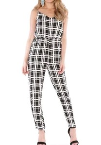 ladies black and white jumpsuit