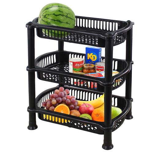 Kitchen 3/4 Tier Food Veg Storage Caddy Rack Organise Fruit Trolley Basket Stand - Picture 4 of 12