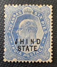 1903-09 JHIND STATE opt INDIA KEVII 2a6p MH SG# 47 I6318