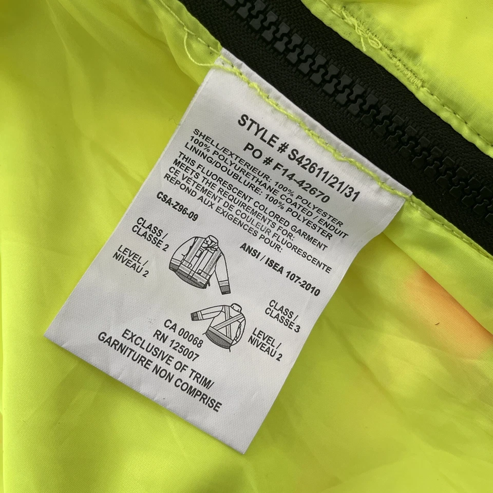 NEW Work King XL Safety Jacket Parka Hooded Hi Vis Reflective Yellow NWT - Image 4 of 4