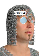 Medieval Armor Aluminium Chainmail Butted Rings Coif for Men.