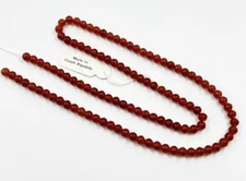 100 Vintage Jablonex Czech Glass Carnelian 6mm. Round Non-Spherical Beads N805T