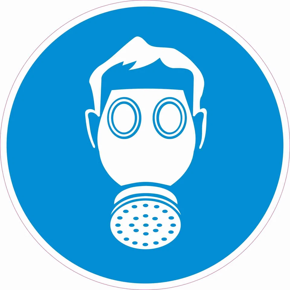 EIGENE HERSTELLUNG Atemschutz tragen, Sicherheit, Arbeitsschutz, Aufkleber 10cm 5132